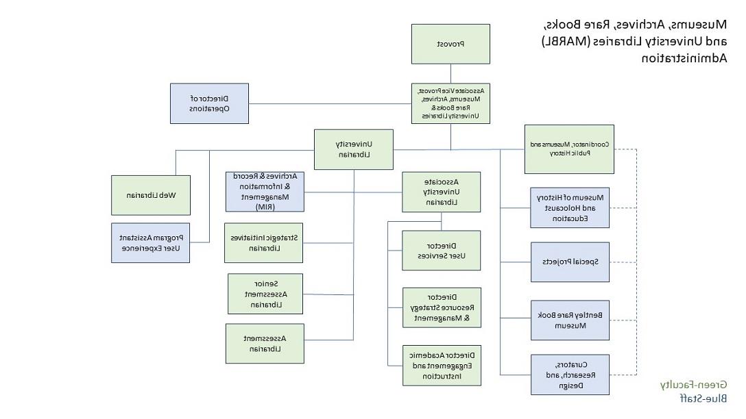 Organizational chart for 正规博彩十大网站排名 Libraries Administration group